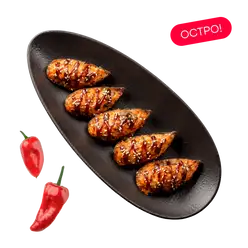 Мидии запеченные в остром соусе