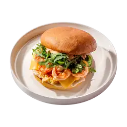 Фреш-бургер креветка, сыр, микс салат