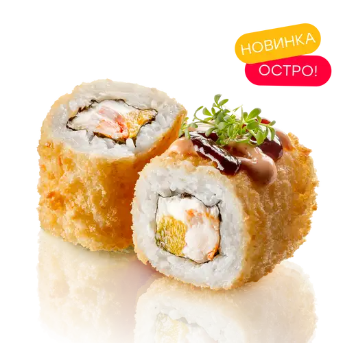 Теплый ролл с креветкой и манго