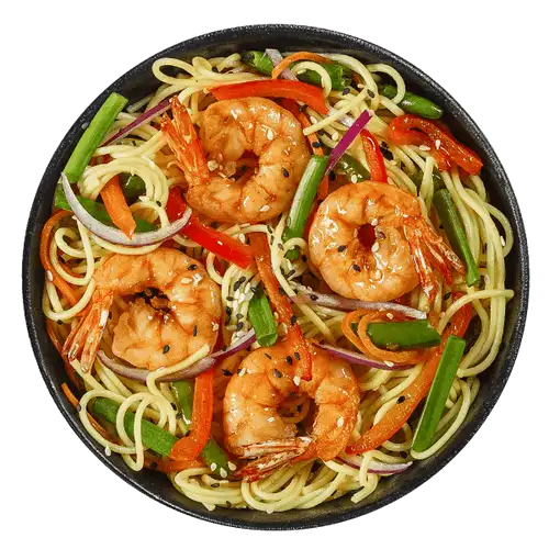 WOK Лапша Двойная Креветка с овощами